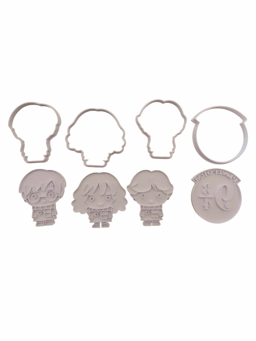 Wizard Harry Character Cookie Cutter Set Magic School Fondant Stamp Baking Mold